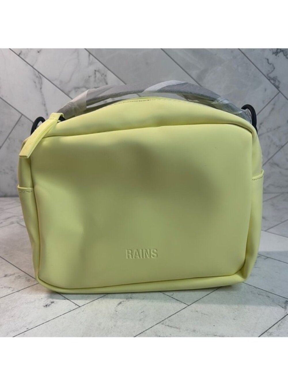 NWT Rains Womens Yellow Waterproof Box Crossbody Shoulder Bag
